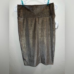 NWT Lula Roe Gold Shimmer Cassie Pencil Skirt